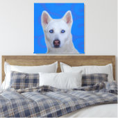 Toile blanche de Husky Sibérien enveloppé (Insitu(Chambre))