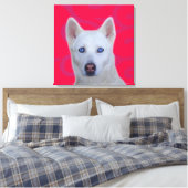 Toile blanche de Husky Sibérien enveloppé (Insitu(Chambre))