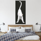 Toile blanche étamée de chatte blanche (Insitu(Chambre))