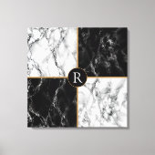 Toile blanche noire Imprimer avec votre lettre (Recto)