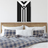 Toile Blancs et Chevrons sur Noir avec Monogramme (Insitu(Chambre))
