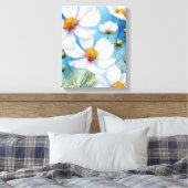 Toile Blancs éthérées sur Bleu Tranquille (Insitu(Chambre))