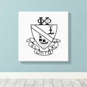 Toile Blason de Phi Chi Theta | N&B (Insitu (Plancher de Bois))