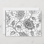 Toile Blauw en Wit Bruiloft Uitnodigingen (Achterkant)