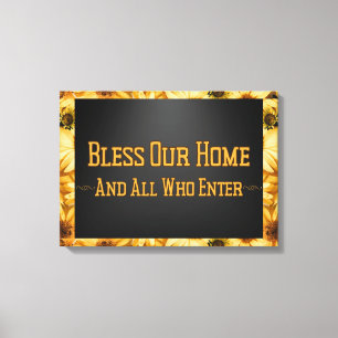 Toile Bless Our Home Floral Wall Art