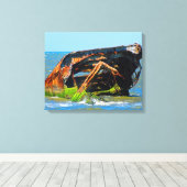 Toile Bleu Abstrait d'épave (Insitu (Plancher de Bois))