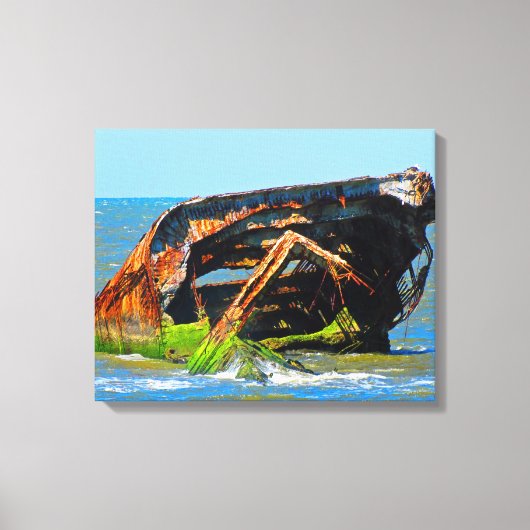 Toile Bleu Abstrait d'épave (Recto)