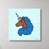 Toile Bleu Afro Unicorn (Recto)