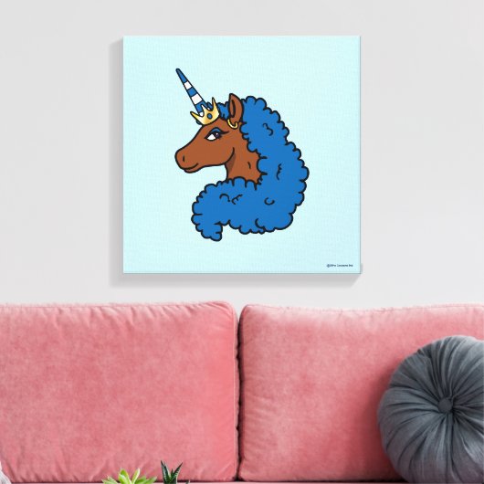 Toile Bleu Afro Unicorn (Insitu(Salon))