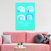 Toile bleu arc-en-ciel rétro turquoise (Insitu(Salon))