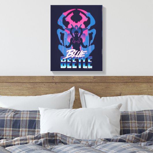 Toile Bleu Beetle Rétrowave contre graphique (Insitu(Chambre))