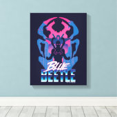 Toile Bleu Beetle Rétrowave contre graphique (Insitu (Plancher de Bois))
