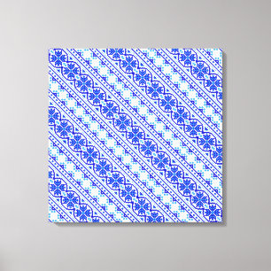 Toile Bleu blanc mignon décoratif rayures ukrainiennes