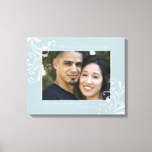 Toile Bleu Bleu Oeuf Floral Modèle photo Photo (Recto)