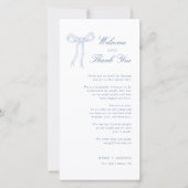 Toile Bleu Bow Accueil Et Merci Carte Place (Devant)