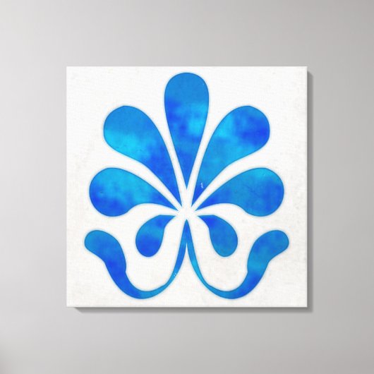 Toile Bleu carrelage art 24x24 (Recto)