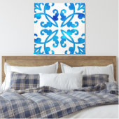 Toile Bleu carrelage art 24x24 (Insitu(Chambre))