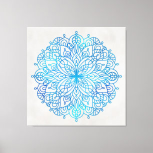 Toile Bleu carrelage art 40x40