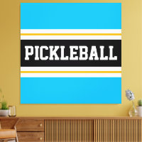 Bleu clair bleu noir jaune PICKLEBALL rayures
