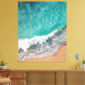 Toile Bleu clair Calme Océan Rive Bois Mur Art iPad Ai (Insitu(Salon))