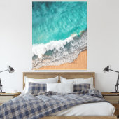 Toile Bleu clair Calme Océan Rive Bois Mur Art iPad Ai (Insitu(Chambre))