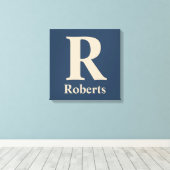 Toile Bleu Classique Et Vanille Initial/Premier/Nom De F (Insitu (Plancher de Bois))