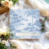 Toile Bleu Coastal Mariage Gold Foil Luxe