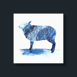 Toile Bleu de cobalt Animaux de ferme - Moutons<br><div class="desc">Cobalt Farm Animals III par Grace Popp. Présente un mouton dans une couleur bleu cobalt profond avec une variété de motifs,  de dessins et de formes.</div>