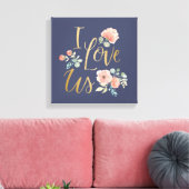 Toile Bleu délicieux fleurissant | Je nous aime (Insitu(Salon))
