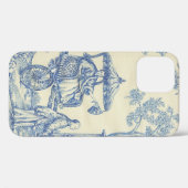 Toile - Bleu et blanc Coque-Mate coque iphone (Verso (horizontal))