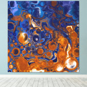 Toile Bleu et cuivre Art moderne Abstrait (Insitu (Plancher de Bois))