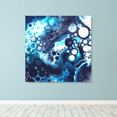 Toile Bleu et Marbre blanc Fluid Art (Insitu (Plancher de Bois))