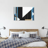 Toile Bleu géométrique et or (Insitu(Chambre))