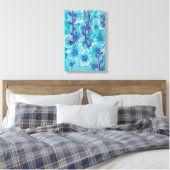 Toile Bleu Hollyhock Malve Fleur de Malva peinture flora (Insitu(Chambre))