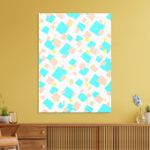 Toile Bleu moderne Jaune Brown Carré Art Abstrait (Insitu(Salon))