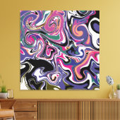 Toile Bleu, Noir, Corail, Balançoires Blanches Marbre Co (Insitu(Salon))