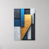 Toile Bleu, Or et Béton (Recto)
