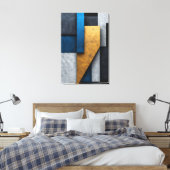 Toile Bleu, Or et Béton (Insitu(Chambre))