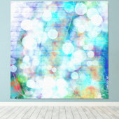 Toile Bleu, orange, Jaune, Blanc Art Abstrait (Insitu (Plancher de Bois))