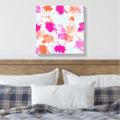 Toile Bleu rose orange Abstrait Peinture (Insitu(Chambre))