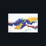 Toile Bleu Rouge or Marbre coloré Abstrait Fluid Art<br><div class="desc">Ce design a été créé à partir de ma peinture acrylique fluide unique. Il peut être personnalisé en cliquant sur le bouton personnaliser et en ajoutant un nom, des initiales ou vos mots préférés. Contactez-moi à l'adresse colorflowcreations@gmail.com si vous souhaitez que ce design soit disponible sur un autre produit. Achetez...</div>