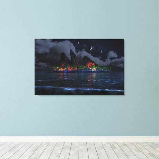 Toile Bleu sans fin (Nuit) (Insitu (Plancher de Bois))