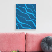 Toile Bleu, simple, moderne, cool vague abstraction (Insitu(Salon))