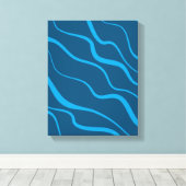 Toile Bleu, simple, moderne, cool vague abstraction (Insitu (Plancher de Bois))