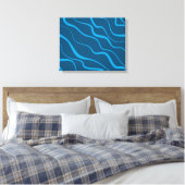 Toile Bleu, simple, moderne, cool vague abstraction (Insitu(Chambre))
