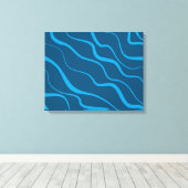 Toile Bleu, simple, moderne, cool vague abstraction (Insitu (Plancher de Bois))