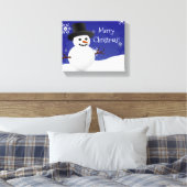 Toile Bleu Snowman scène d'hiver Canvas de Noël Imprimer (Insitu(Chambre))