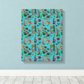 Toile Bleu Tropical Ocean Vie marine Paradise Aquarelle (Insitu (Plancher de Bois))