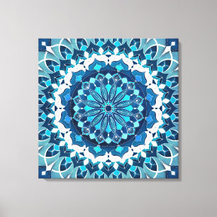 Toile bleu turquoise Mandala