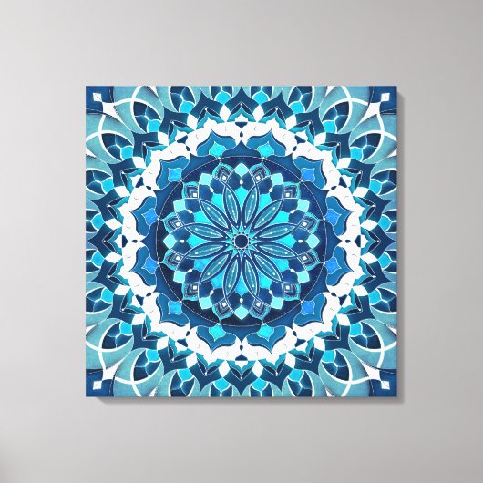Toile bleu turquoise Mandala (Recto)